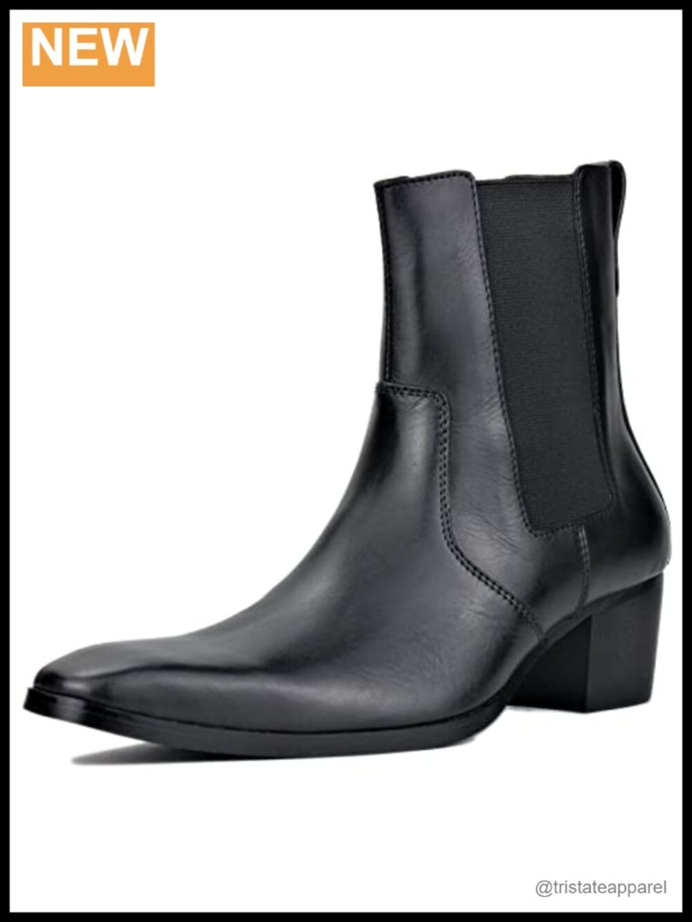 Men's Chelsea Ankle Boots Leather Chukka Retro Dress Boots Heel